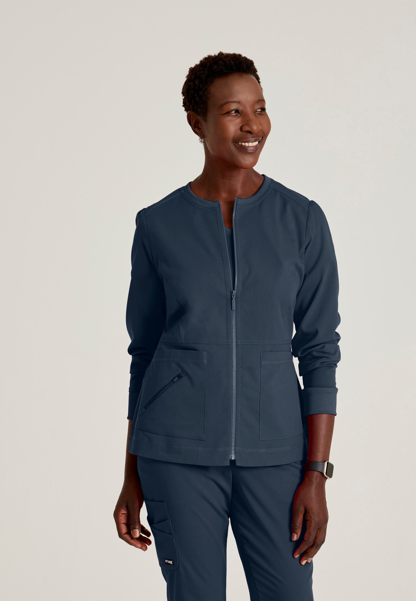 Millie Jacket - Steel - Jen's Scrubs